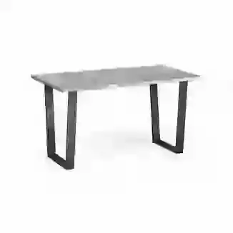 Grey Oak Finish Dining Table with Metal Legs Choice of 2 Sizes